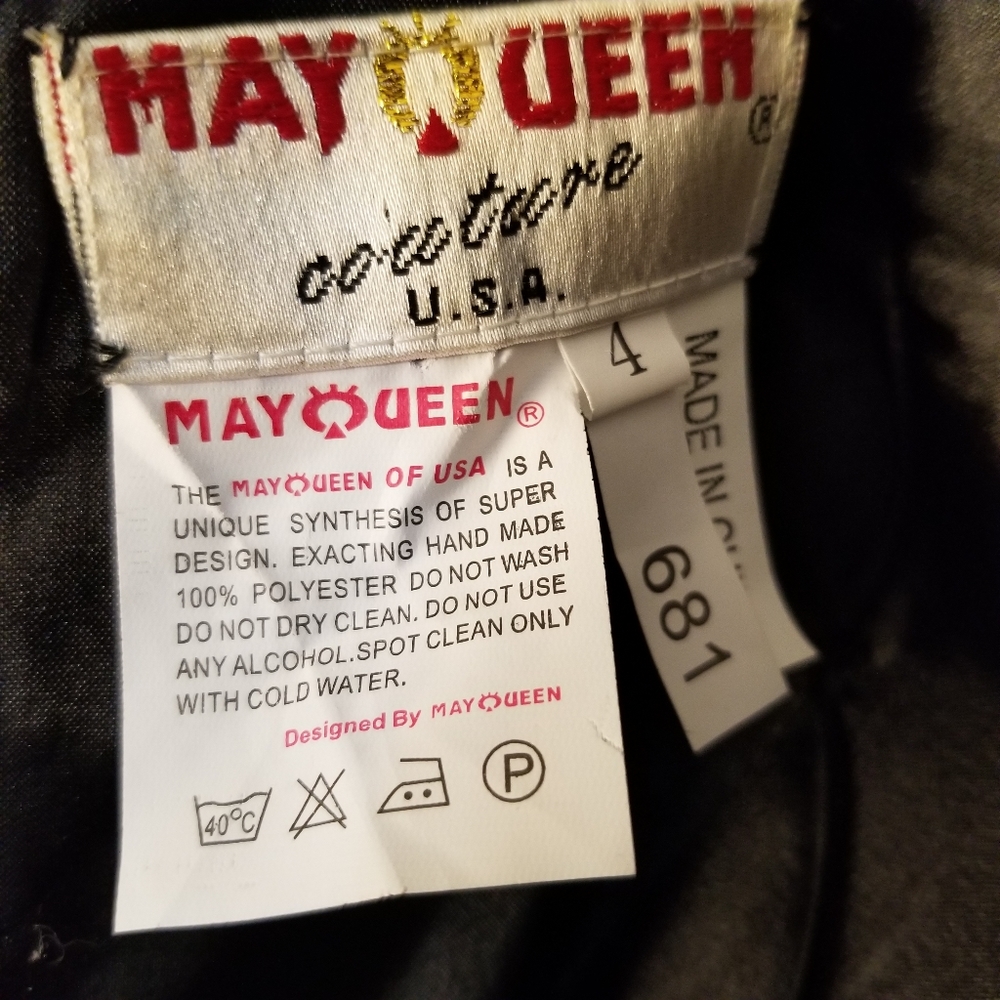 EUC MAY QUEEN Couture U S A Cocktail Dress Size 4 - Picture 6 of 8